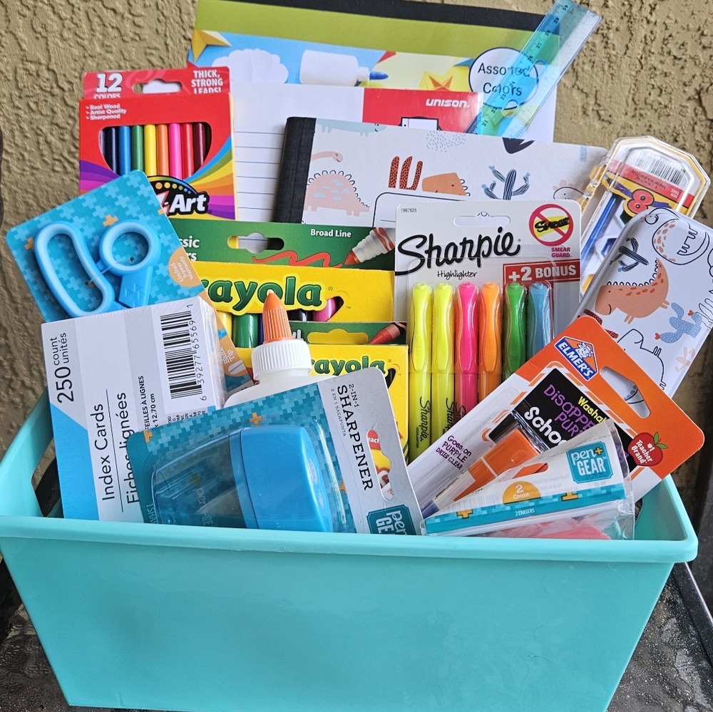 Kids School Supply Basket